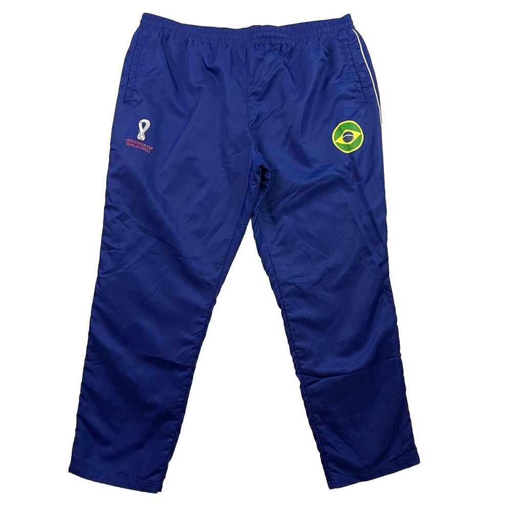 FIFA World Cup Team Brazil Track Pants Mens XXL Blue Soccer Training Qatar 2022